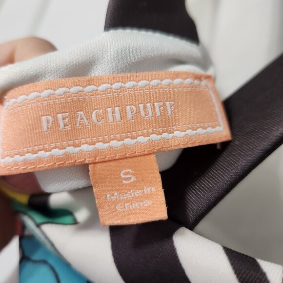 PEACHPUFF Floral & Striped Dress Size Small - Picture 3 of 5